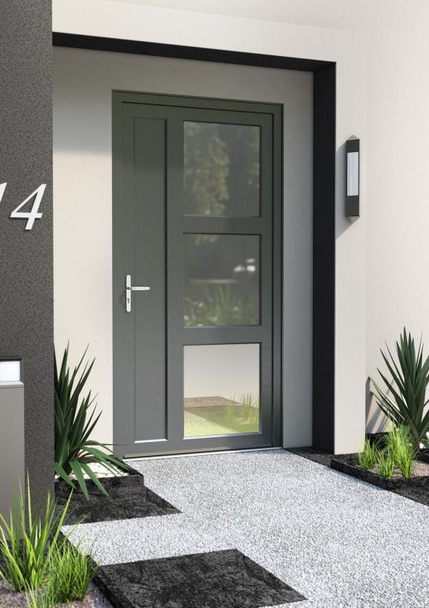 porte d'entrée aluminium  confort menuiseries 65800 Orleix proche Tarbes